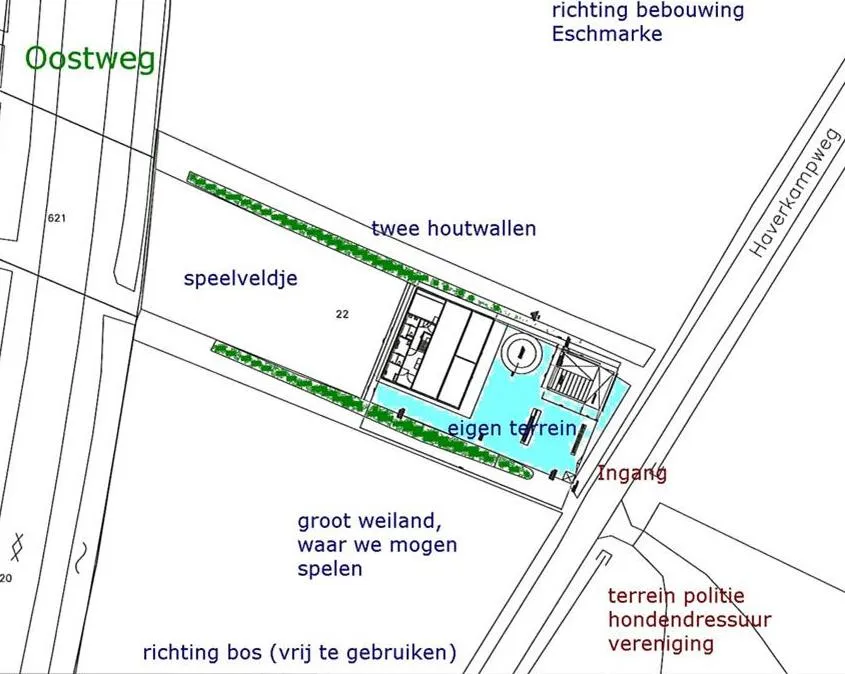 Overzicht terrein en omgeving Haverkampweg